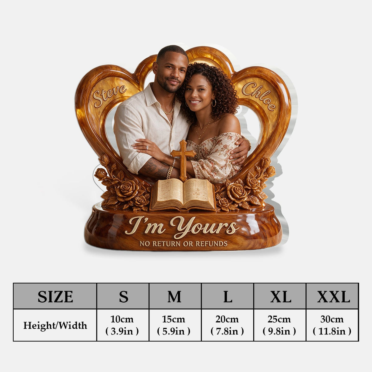 Personalized Custom Photo Wedding Latino Couple Acrylic Plaque, Husband Wife Keepsake Gift