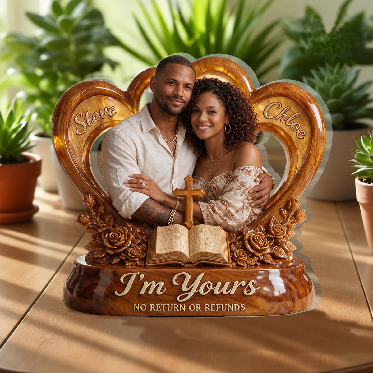 Personalized Custom Photo Older Couple Acrylic Plaque, Sentimental Keepsake Gift