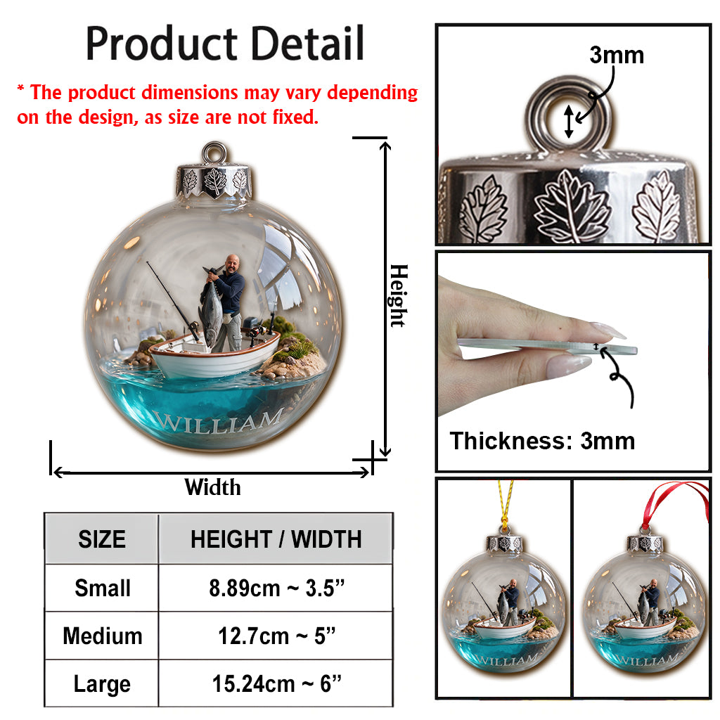 Personalized Custom Photo Christmas Fishing Group Ornament