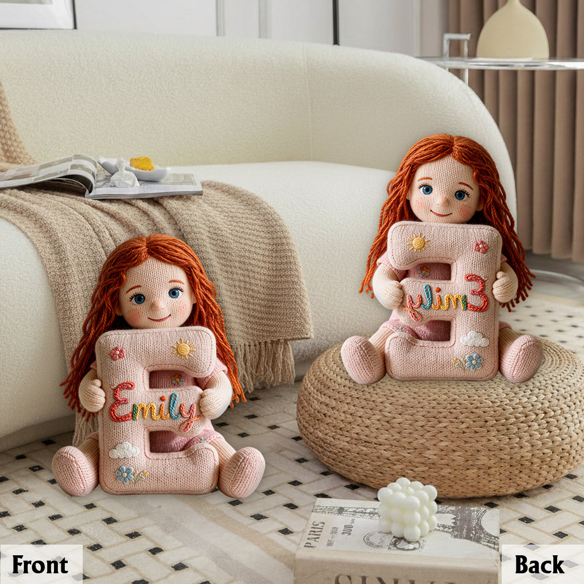 Personalized Custom Photo Latina Little Girl Faux Fur Pillow, Kid Room Decor Gift
