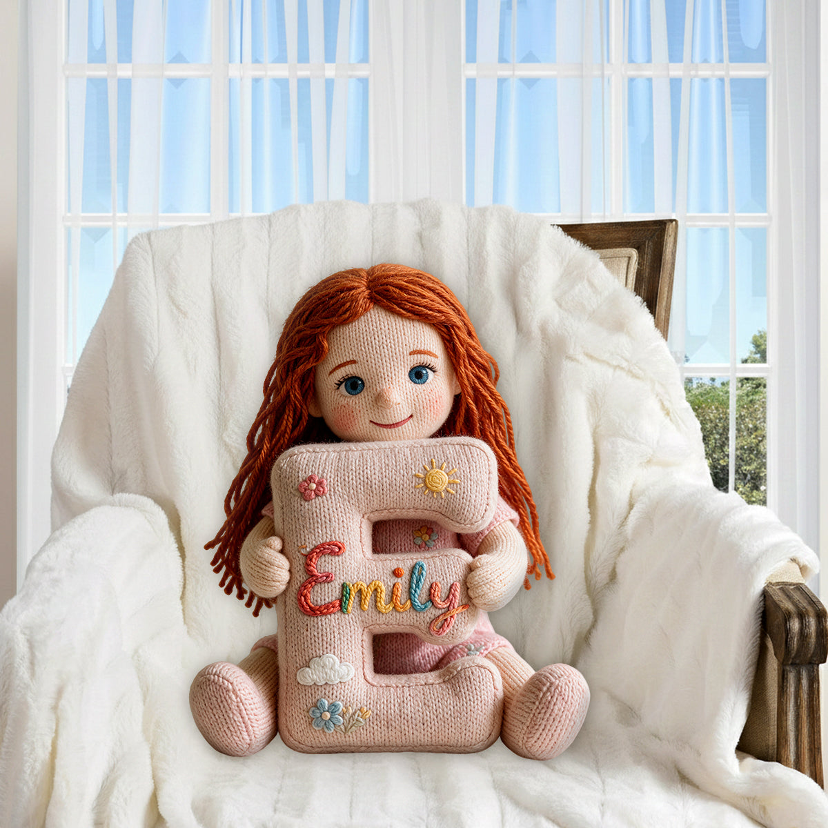 Personalized Custom Photo Christmas Black Christmas Baby Girl Gingerbread Faux Fur Pillow