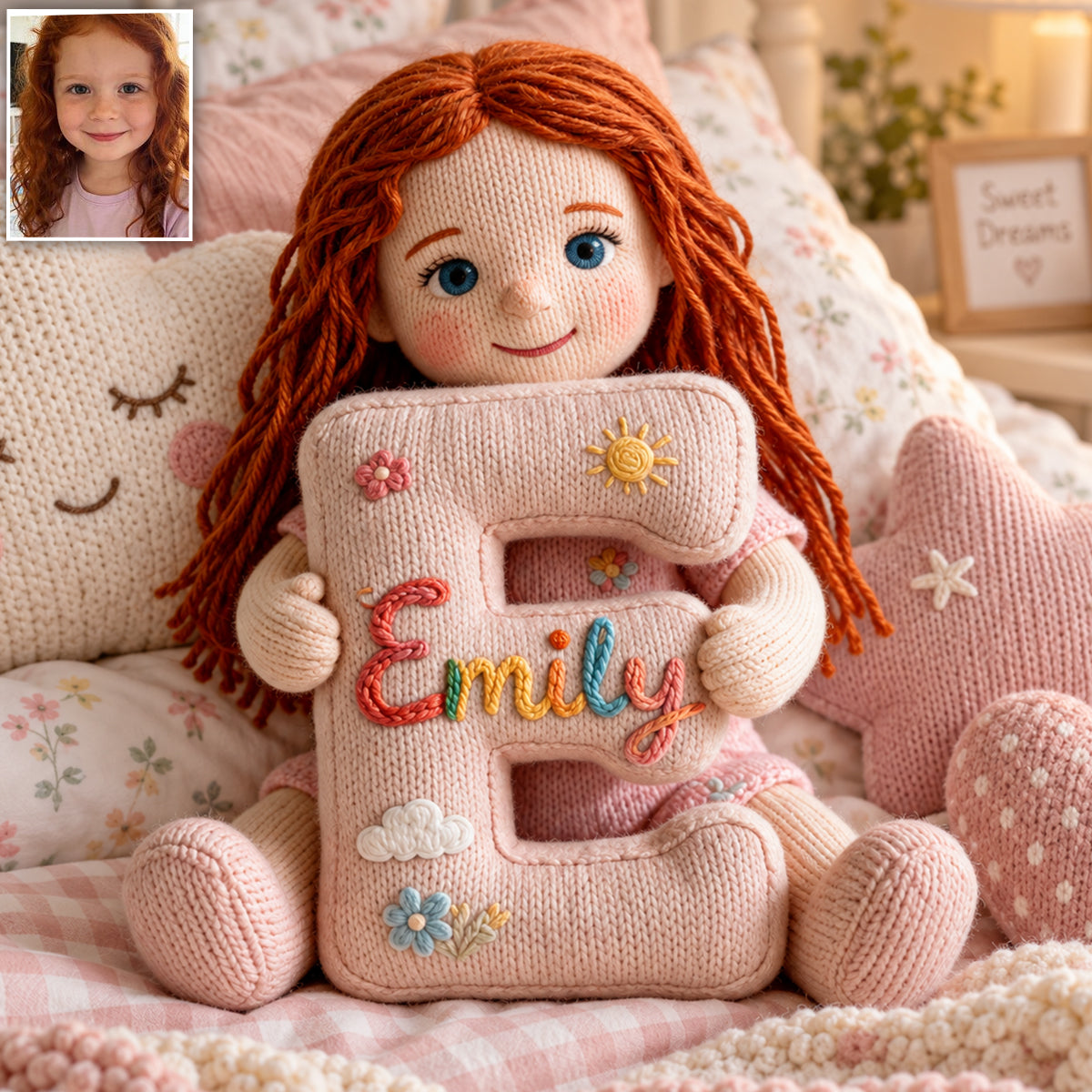 Personalized Custom Photo Christmas Baby Boy Faux Fur Pillow Kids Christmas Gift