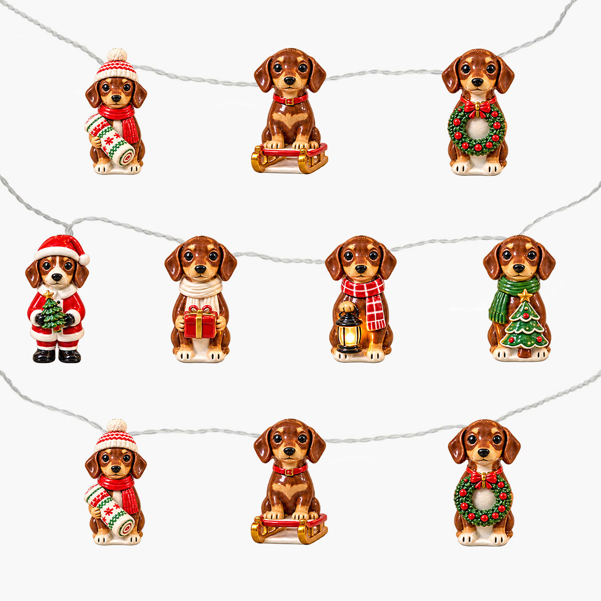 Personalized Custom Photo Christmas Siberian Husky String Lights Holiday Decor