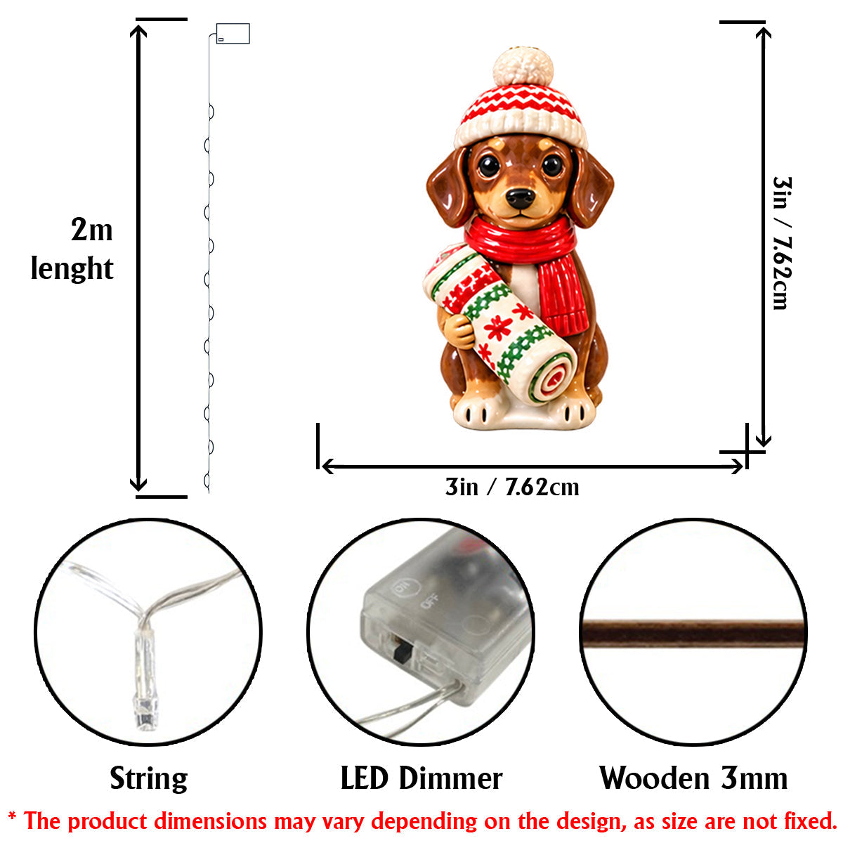 Personalized Custom Photo Christmas Yellow Labrador Retriever String Lights Home Decor