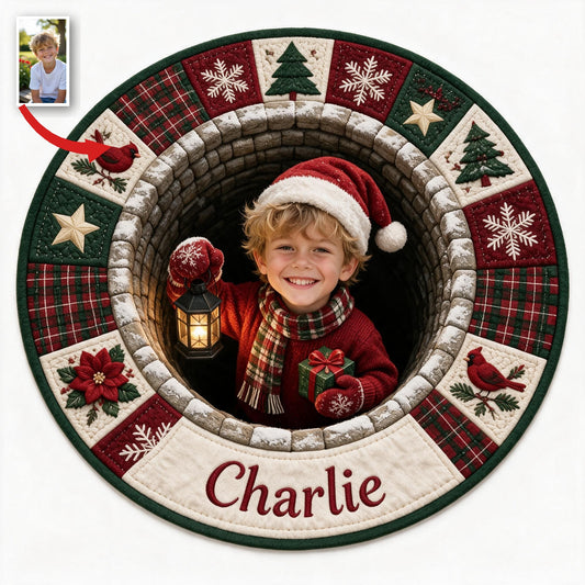 Personalized Christmas Little Boy Non-Slip Tufted Rug Holiday Home Decor