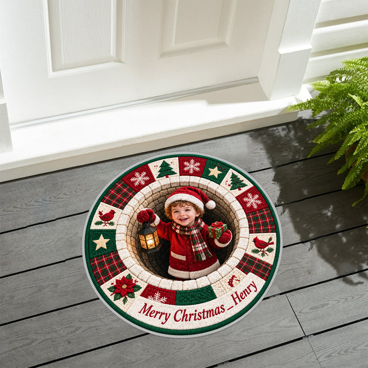 Personalized Christmas Latina Little Girl Non-Slip Tufted Rug Kid Holiday Gift