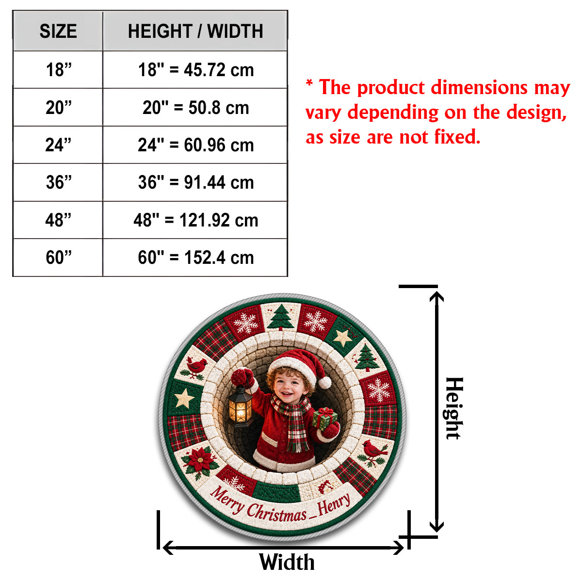 Personalized Christmas Black Christmas Baby Girl Non-Slip Tufted Rug Holiday Home Decor