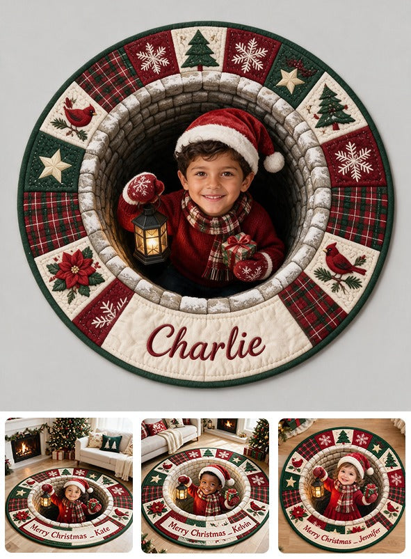 Personalized Christmas Latino Little Boy Non-Slip Tufted Rug Holiday Decor