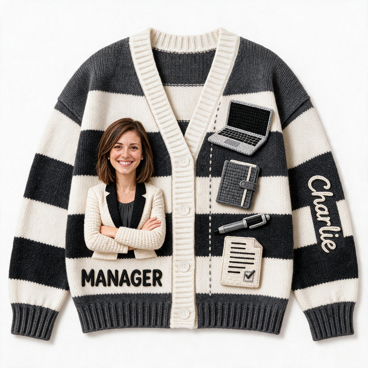Personalized Female Office Manager Cardigan Sweater Work Colleague Gift