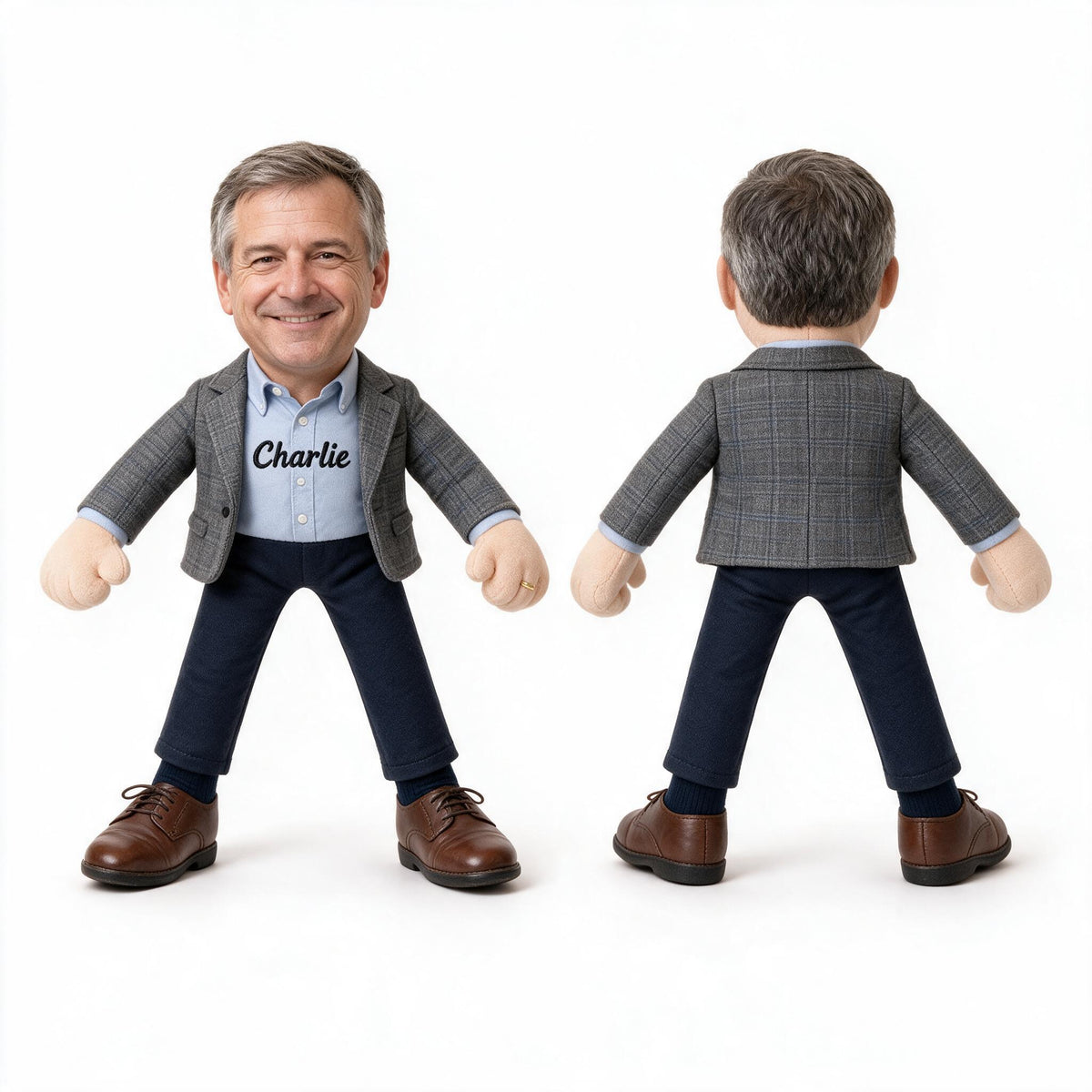 Personalized Older Male Colleague Posable Plush Doll Custom Keepsake Gift