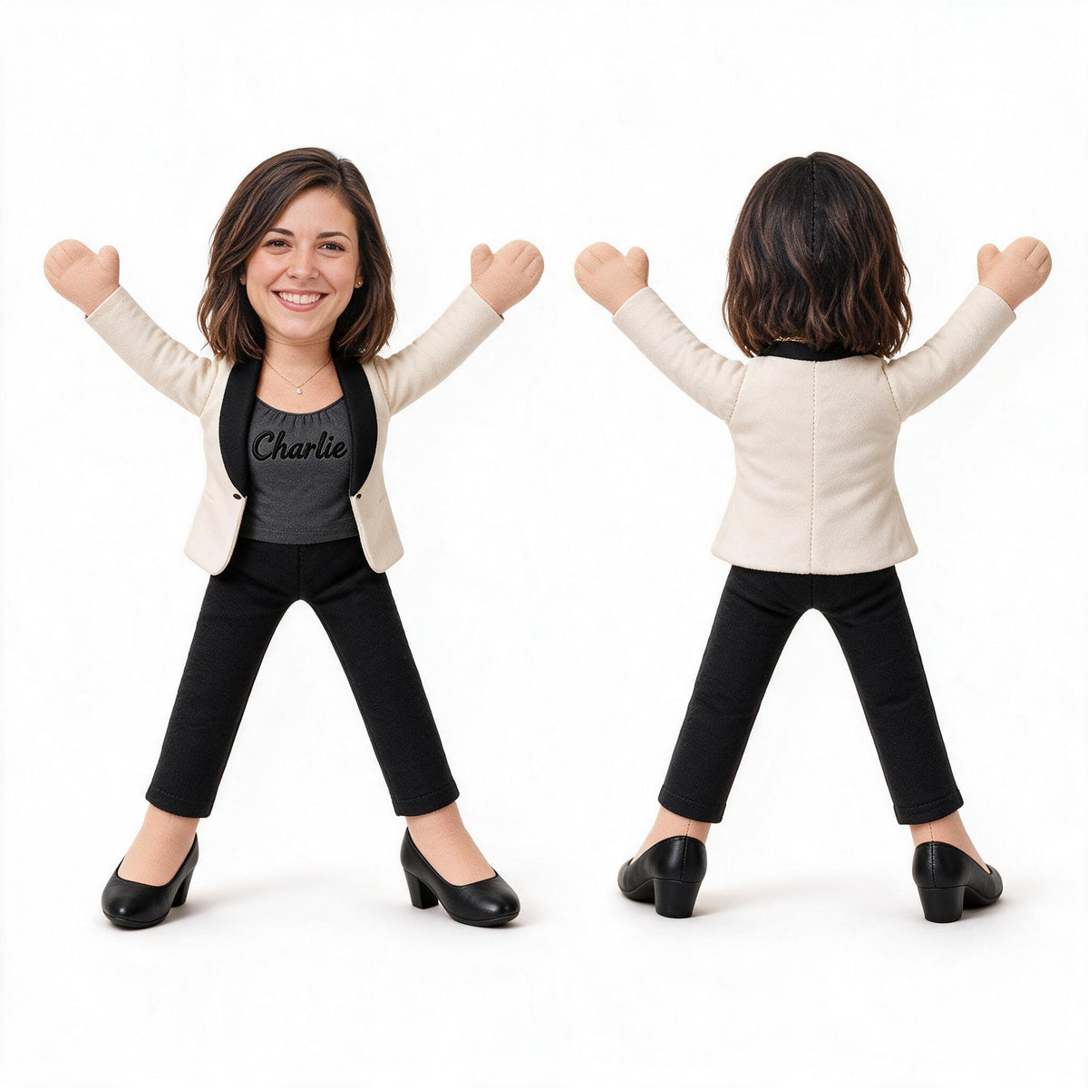 Personalized Female College Colleague Posable Plush Doll Coworker Gift