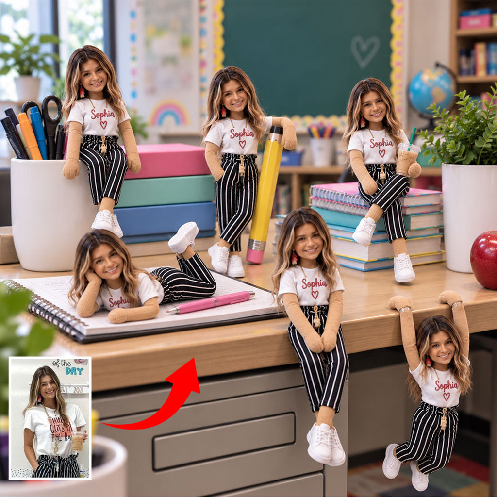 Personalized Black Female Professional Colleague Posable Plush Doll