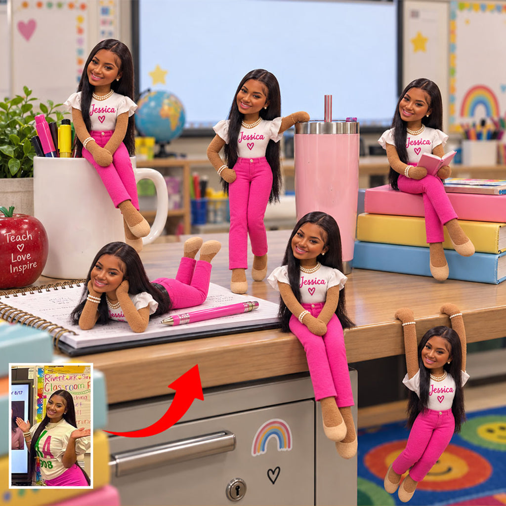 Personalized Older Female Posable Plush Doll Custom Gift