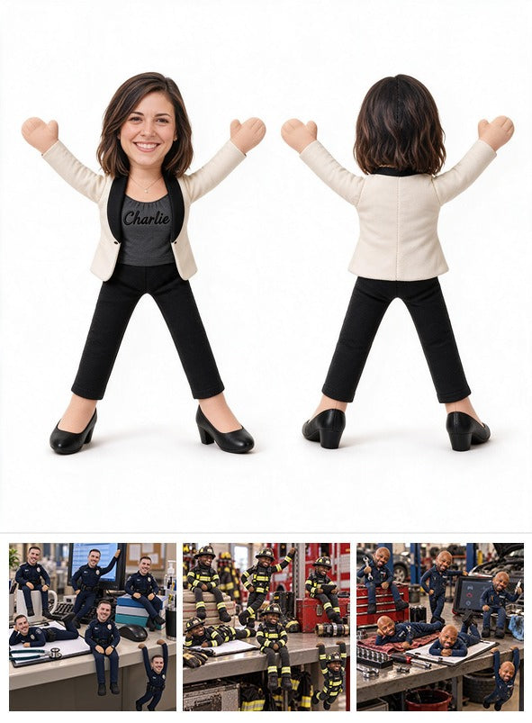 Personalized Female College Colleague Posable Plush Doll Coworker Gift