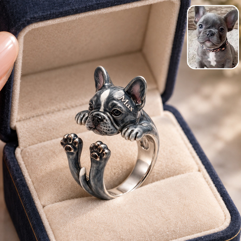 Personalized Yorkshire Terrier Adjustable Shaped Ring Dog Lover Gift