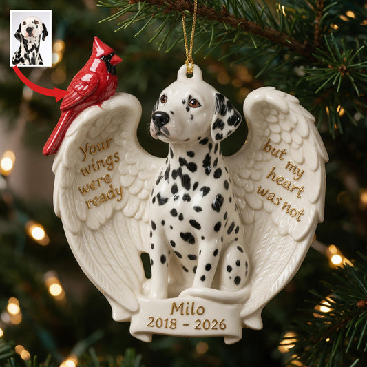 Personalisierte Foto Weihnachts-Dalmatiner Erinnerungs-Keramikornament 2018-2026
