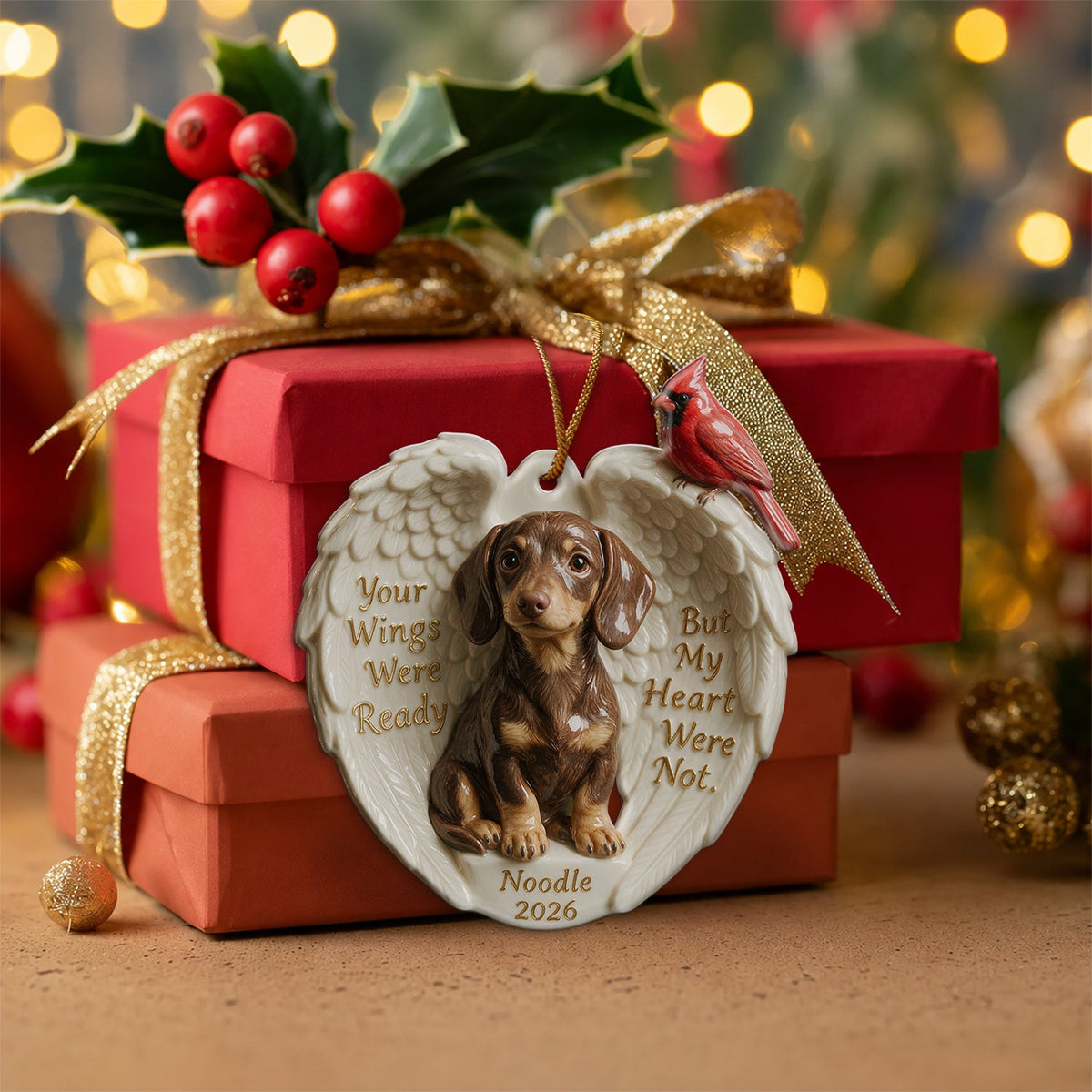 Personalized Custom Photo Tan White Adult Shiba Inu Memorial Ceramic Ornament