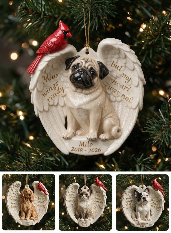 Personalized Custom Photo Fawn Pug Memorial Ceramic Ornament Pet Keepsake