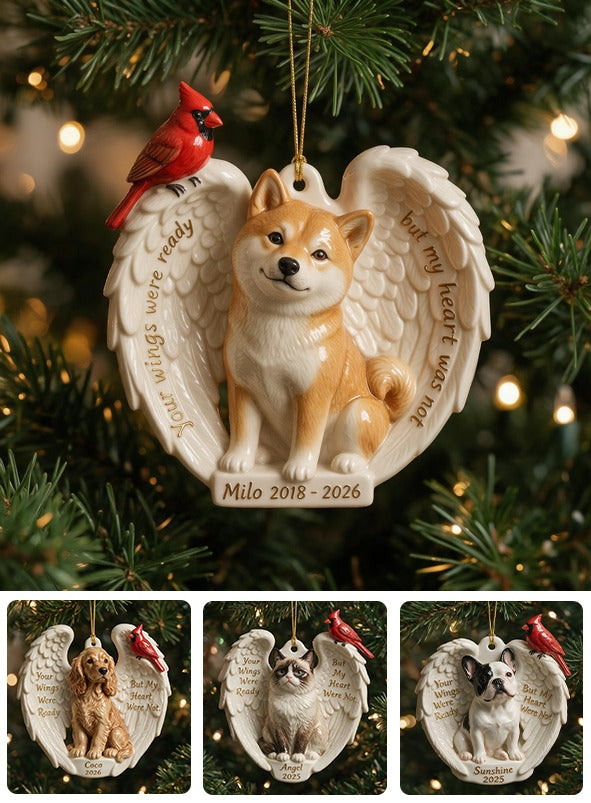Personalized Custom Photo Tan White Adult Shiba Inu Memorial Ceramic Ornament