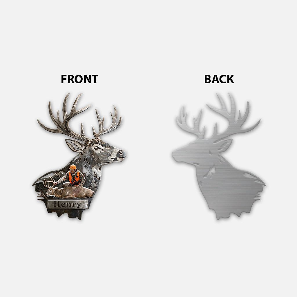 Personalized Custom Photo Father and Child Duck Hunters 3D Cut Metal Sign Hunting Decor