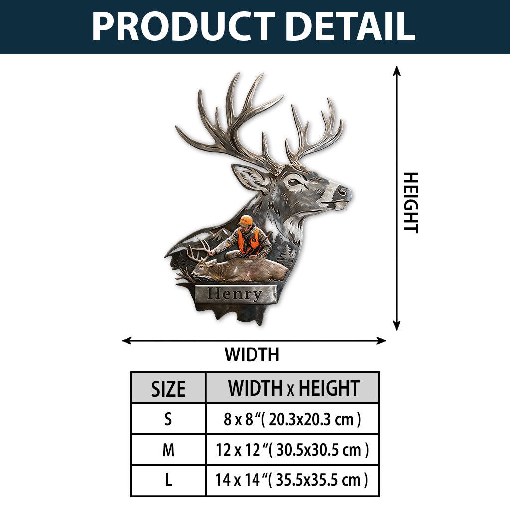Personalized Custom Photo Middle-Aged Black Duck Hunter 3D Cut Metal Sign Hunting Decor