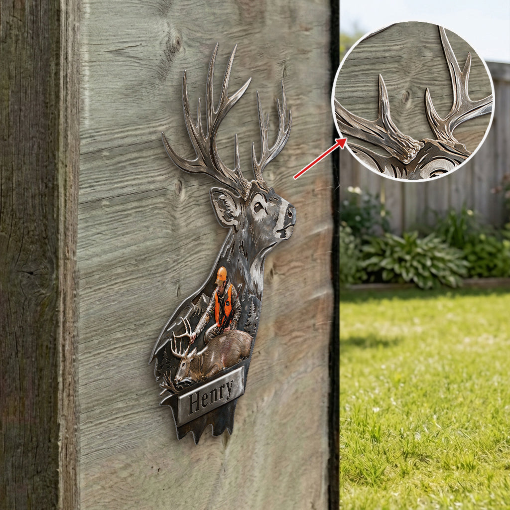Personalized Custom Photo Middle-aged Duck Hunting Couple 3D Cut Metal Sign Hunting Wall Decor