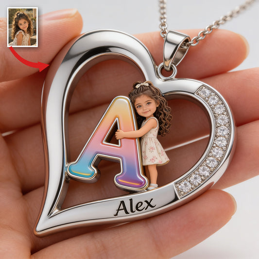 Collier Pendentif Petite Fille Latina Photo Personnalisé, Cadeau Fille Petite-Fille Nièce