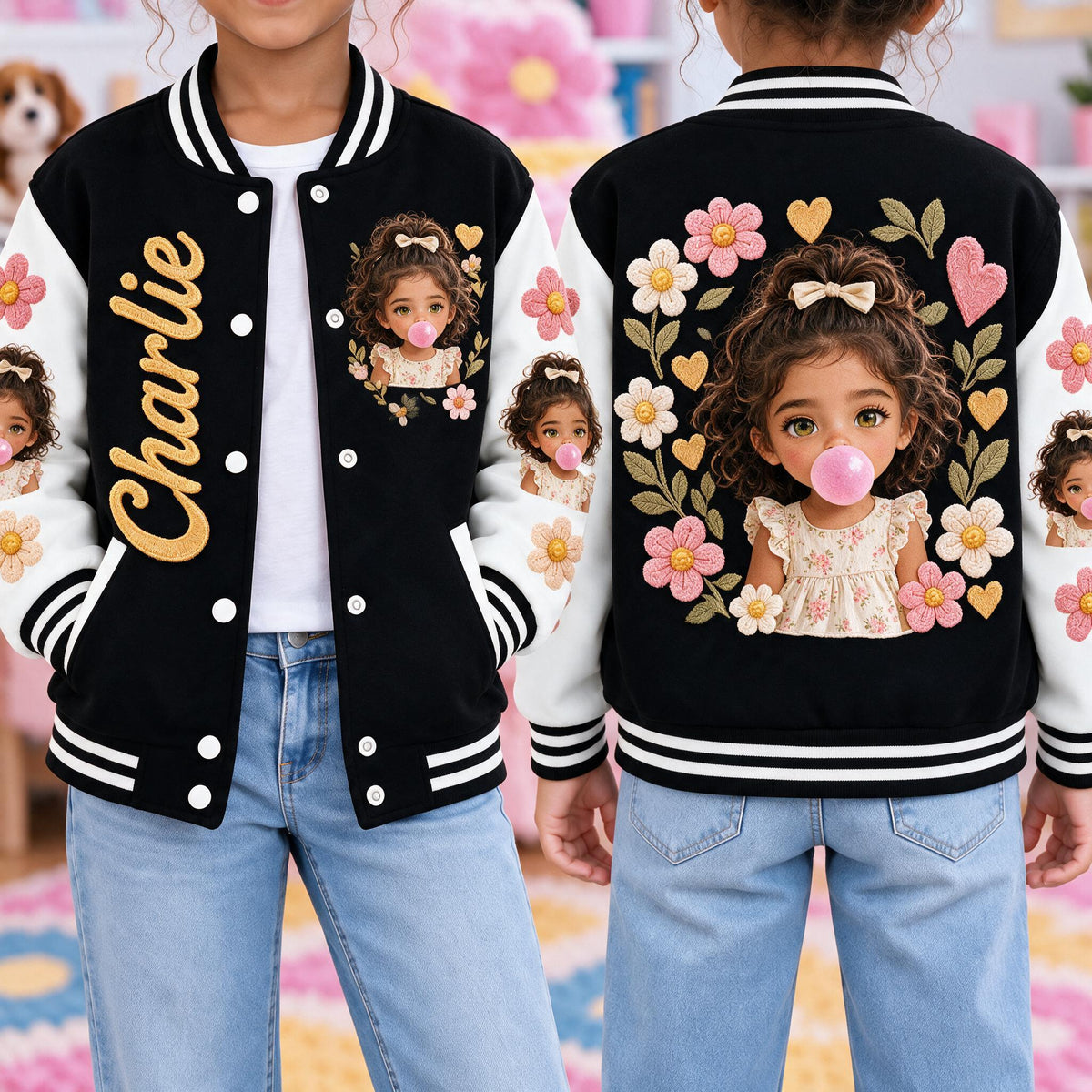 Personalized Latina Little Girl Varsity Jacket Custom Gift for Daughter Granddaughter Niece