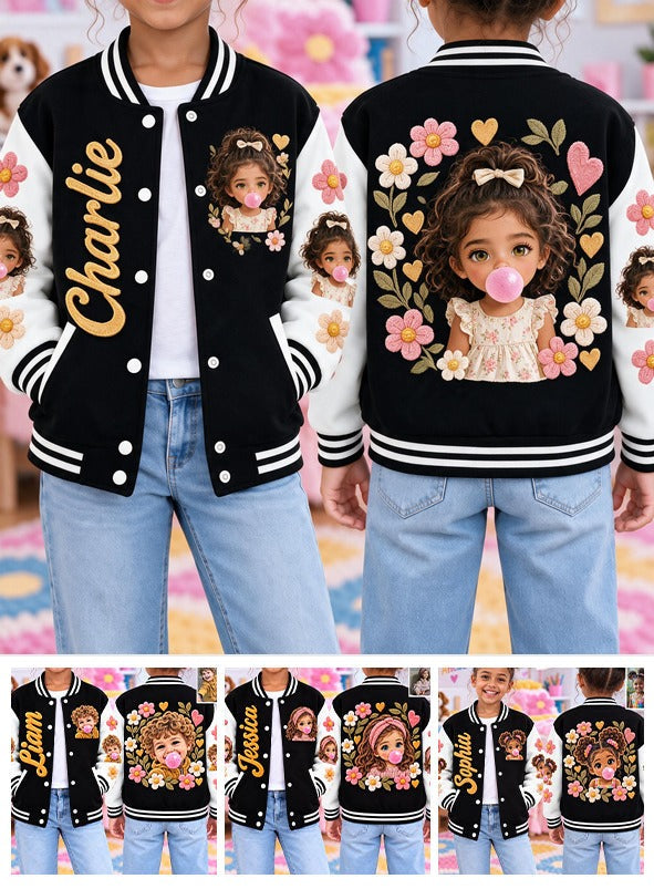 Personalized Latina Little Girl Varsity Jacket Custom Gift for Daughter Granddaughter Niece