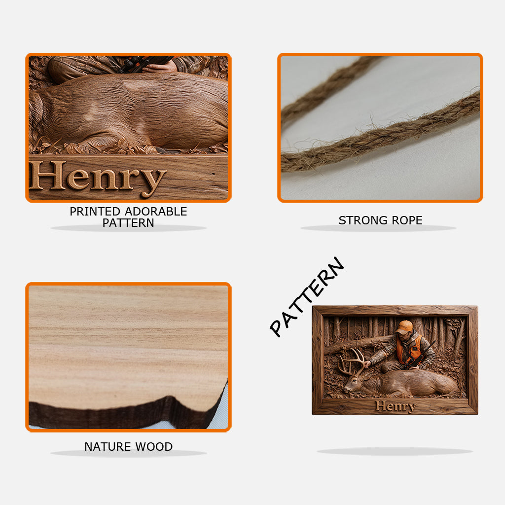 Personalized Custom Photo Black Hunting Couple Shaped Wood Sign Hunting Home Decor