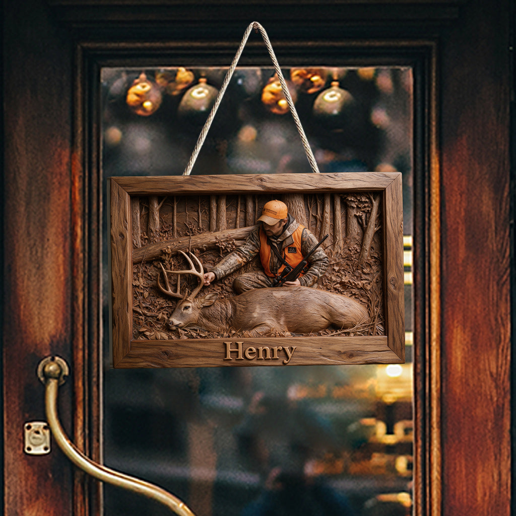 Personalized Custom Photo Father and Child Duck Hunters Wood Sign Hunting Decor
