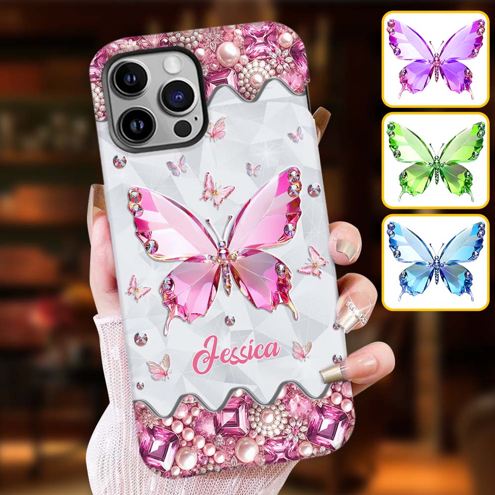 Love Butterfies - Coque de téléphone personnalisée avec imprimé papillon intégral