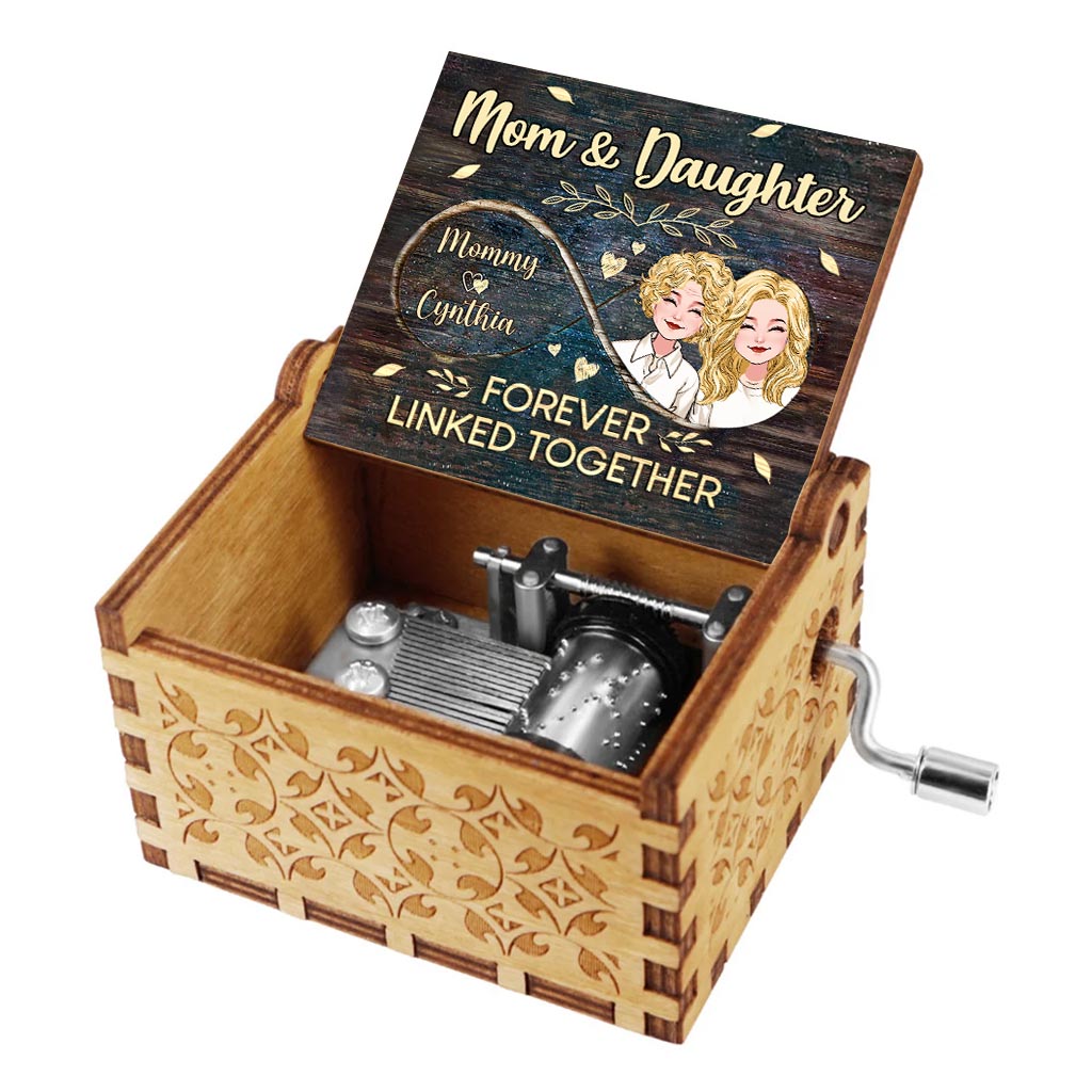 Side By Side - Gift for mom, grandma, daughter, son, granddaughter, grandson - Personalized Hand Crank Music Box