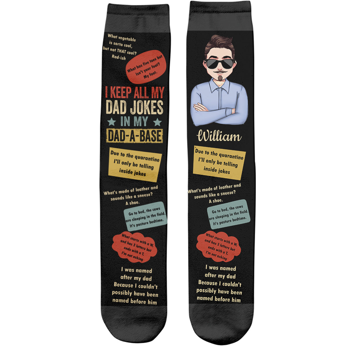 I Keep All My Dad Jokes - Personalized Father's Day Father Socks