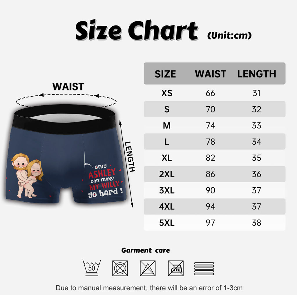 My Willy Go Hard - Personalized Couple Men Boxer Briefs