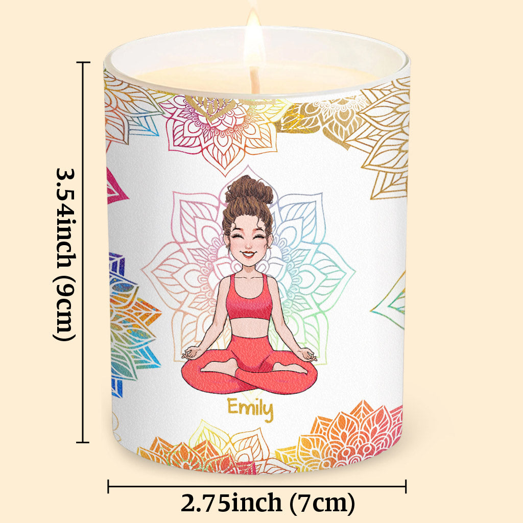 En étant vous-même - Bougie de yoga personnalisée avec couvercle en bois