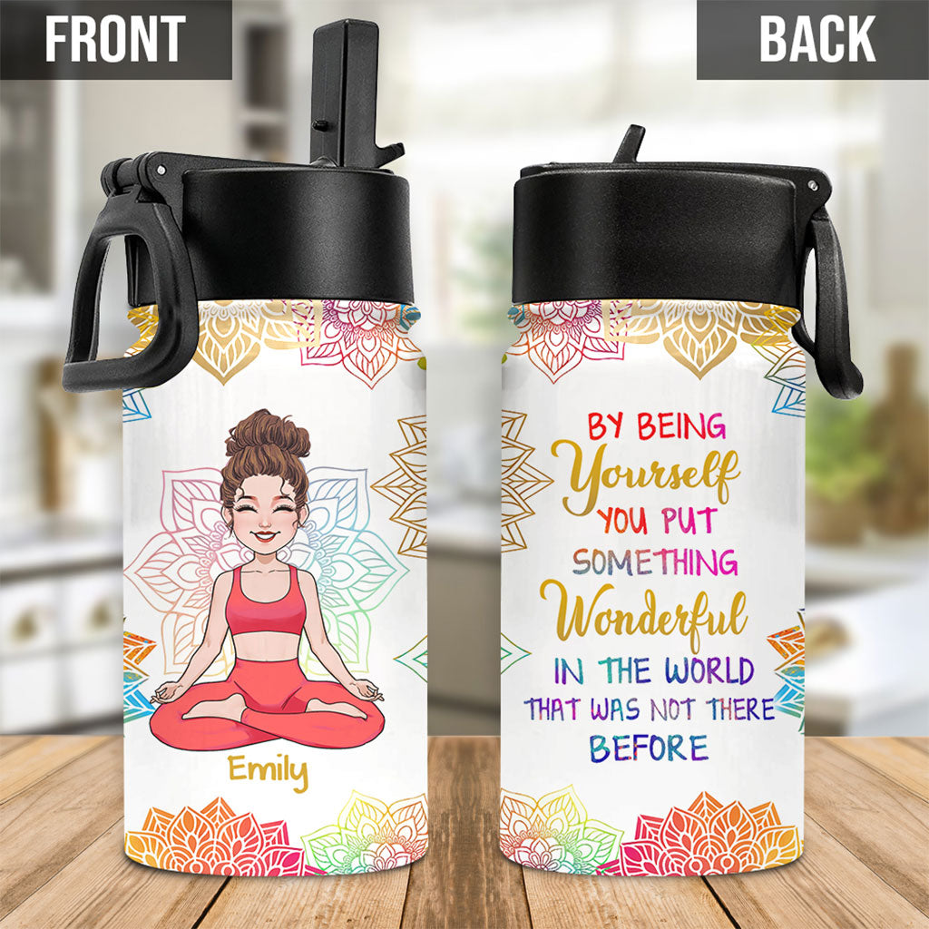 Sei du selbst – Personalisierte Yoga-Trinkflasche für Kinder