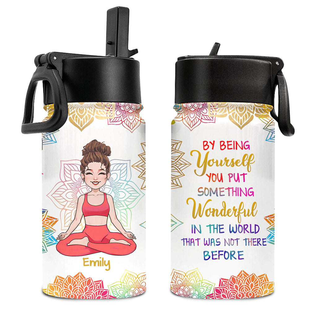 Sei du selbst – Personalisierte Yoga-Trinkflasche für Kinder