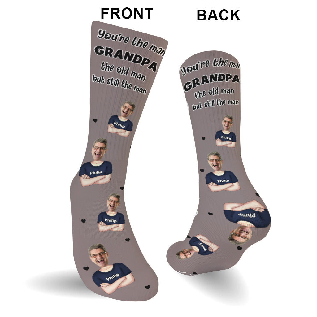 You're The Man - Gift for dad, grandpa, uncle, husband - Personalized Socks