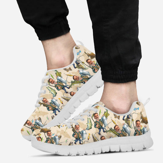 Photo Inserted Funny Fishing - Personalized Fishing Sneakers