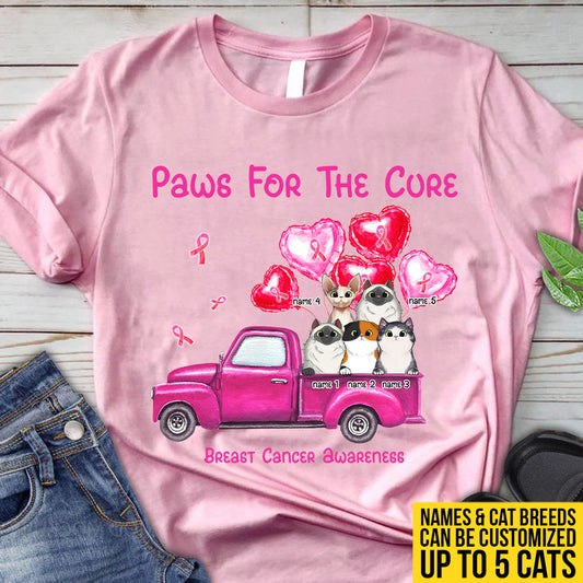 T-shirt et sweat à capuche personnalisés « Paws For The Cure » ​​pour la sensibilisation au cancer du sein