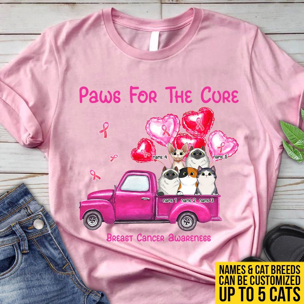 T-shirt et sweat à capuche personnalisés « Paws For The Cure » ​​pour la sensibilisation au cancer du sein