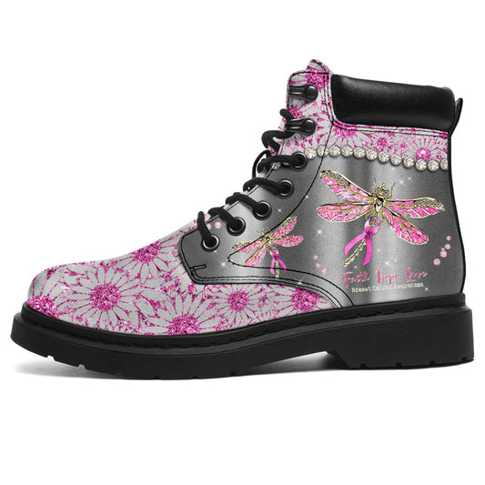 Foi, Espoir, Amour, Sensibilisation au cancer du sein, Bottes toutes saisons 0622
