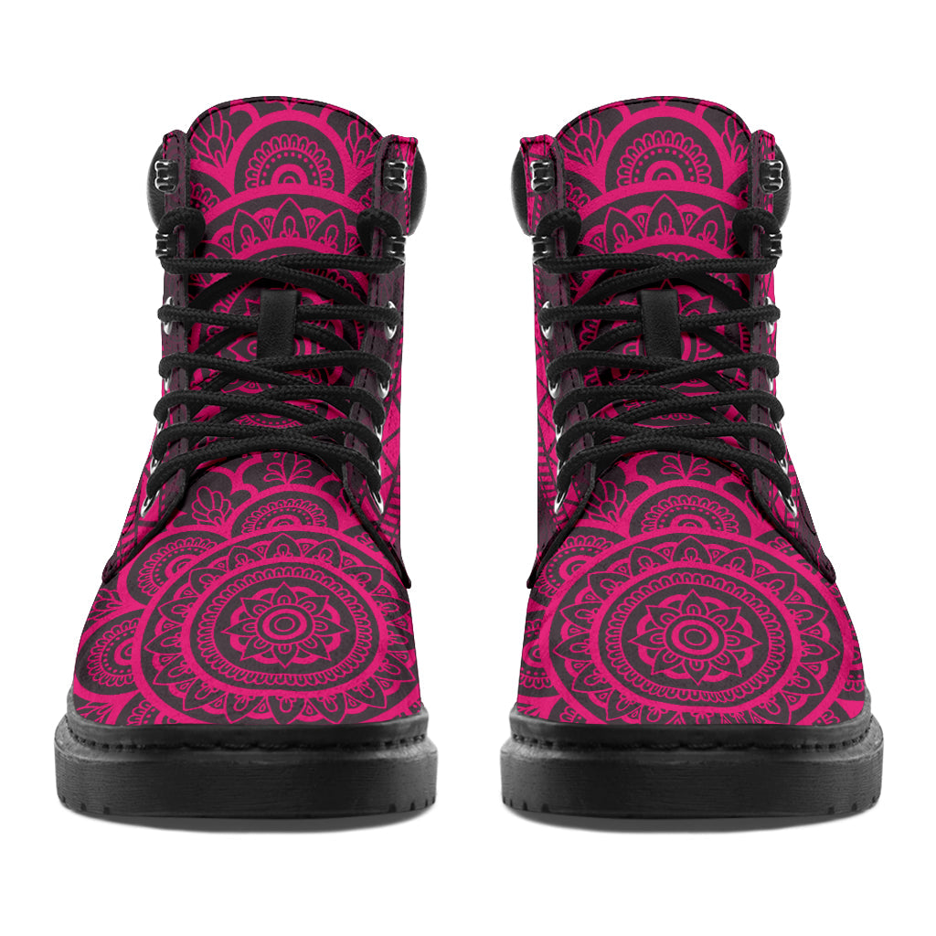 Mandala-Stiefel zur Sensibilisierung für Brustkrebs – Ganzjahresstiefel 0622