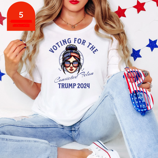 Trump 2024 – „Wählt den verurteilten FeI0n“ – Patriotisches Wahljahr-T-Shirt – Konservatives, lustiges politisches Statement-T-Shirt – Geschenkidee: T-Shirt & Hoodie