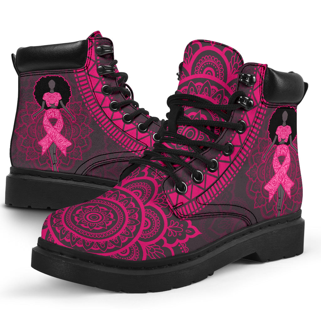 Mandala-Stiefel zur Sensibilisierung für Brustkrebs – Ganzjahresstiefel 0622