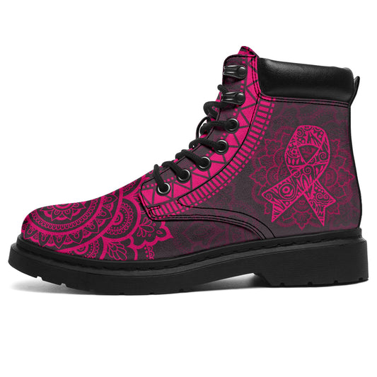 Mandala de sensibilisation au cancer du sein Bottes toutes saisons 0622
