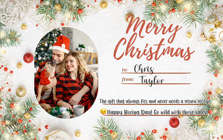 Carte cadeau numérique personnalisée Joyeux Noël 2025
