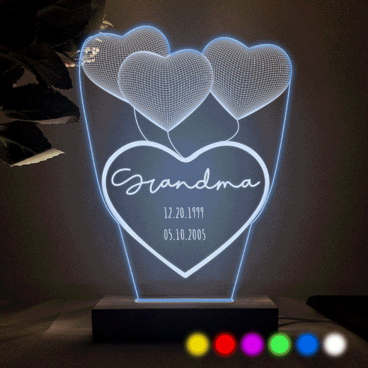 Love You Mom - Gift for mom, grandma, grandpa, husband, wife, dad - Personalized Shaped Plaque Light Base