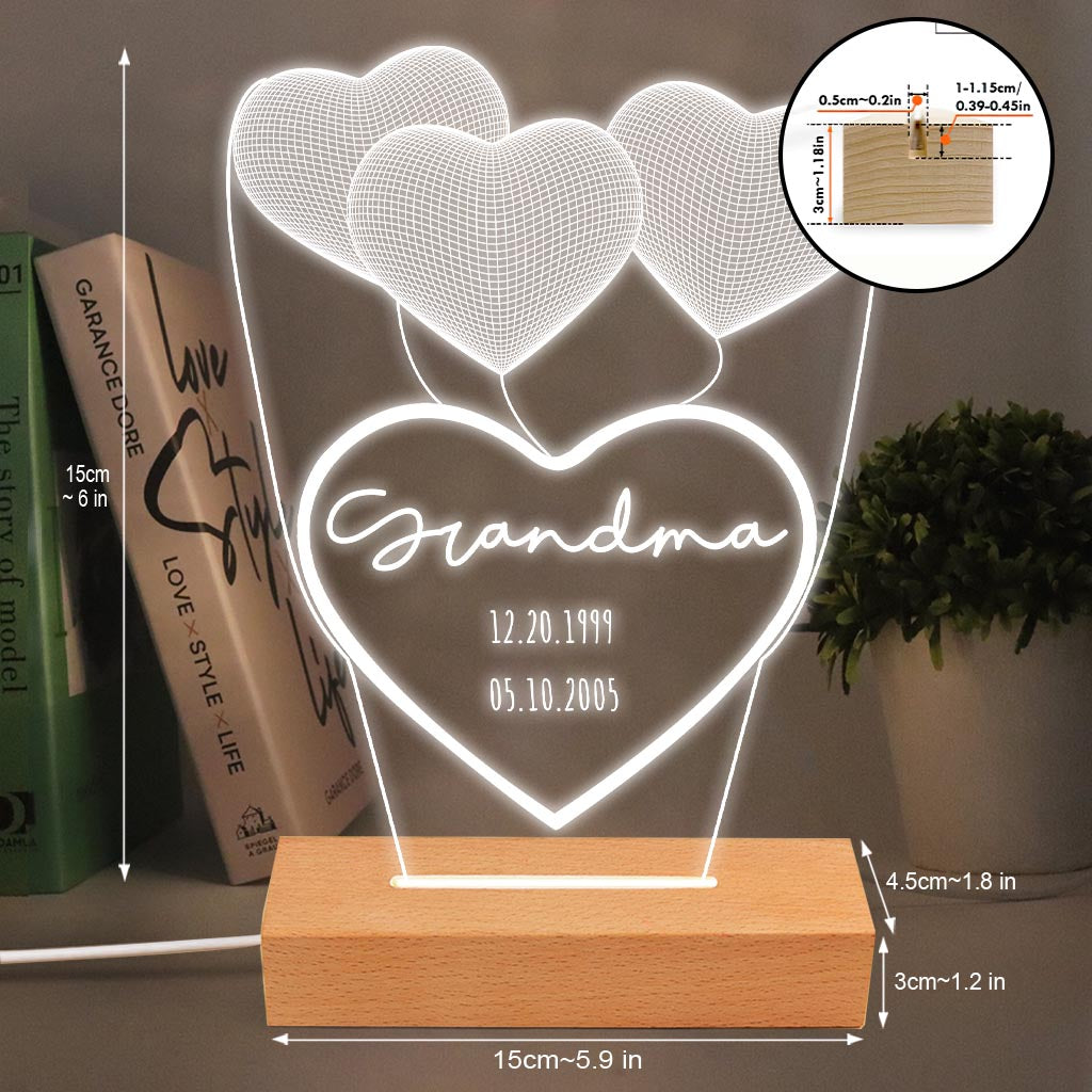 Love You Mom - Gift for mom, grandma, grandpa, husband, wife, dad - Personalized Shaped Plaque Light Base